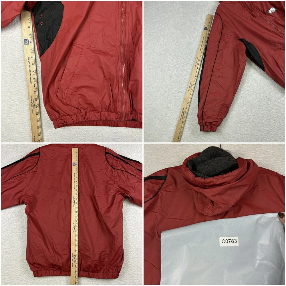 Vintage Arkansas Razorbacks Jacket Mens Medium Hooded Windbreaker NCAA Logo